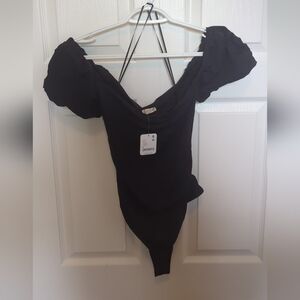 Elegant Black Puff Sleeve Top